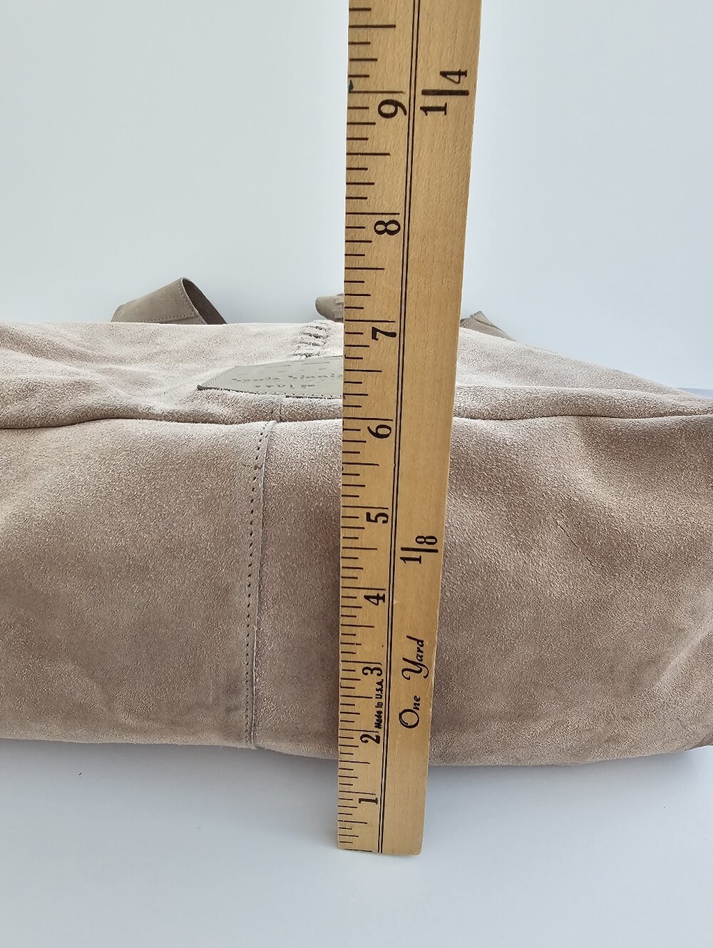 Haute Hippie Style Beige Genuine Suede Leather Slouchy Shoulder Bag Handbag - Picture 12 of 13